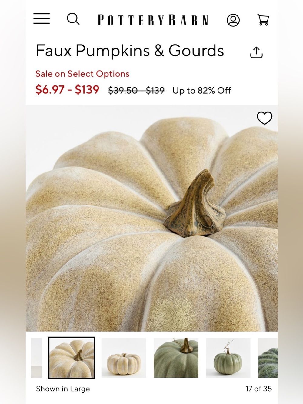 Fall Faux DUSTY ORANGE Pumpkin - Picture 14 of 15